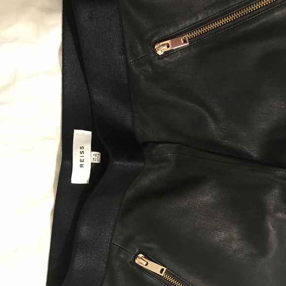Reiss real leather pants with gold exposed zippers - Picture 5 of 10